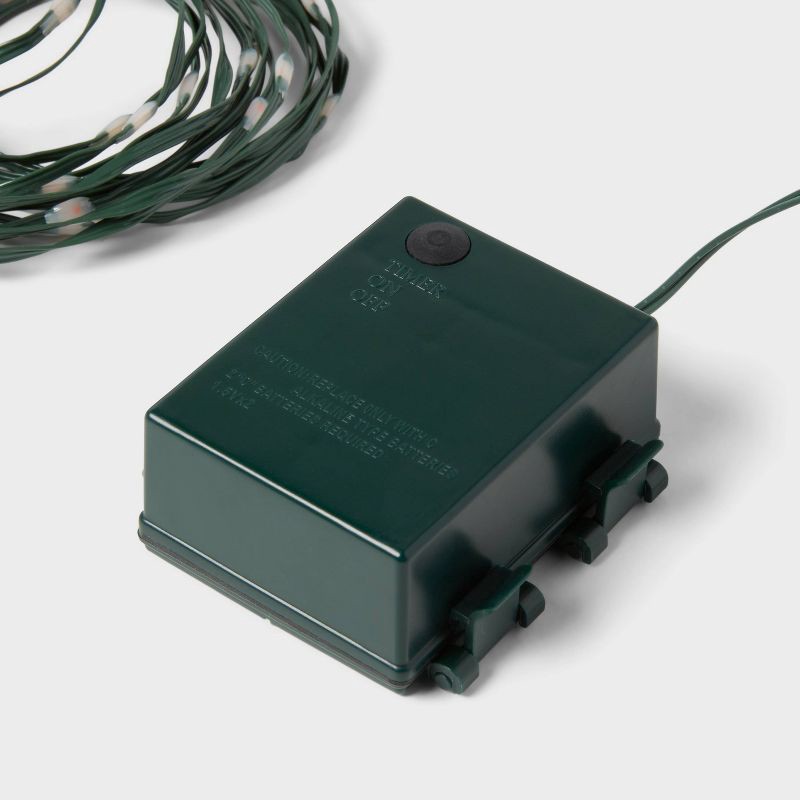 slide 4 of 5, 50ct LED Heavy Duty Dewdrop Christmas Indoor/Outdoor Fairy String Lights Multicolor with Green Wire - Wondershop™, 50 ct