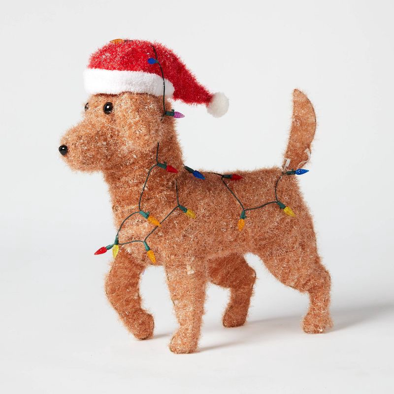 slide 3 of 4, 23" H Lit Christmas Incandescent Tinsel Golden Retriever Novelty Sculpture - Wondershop™, 1 ct