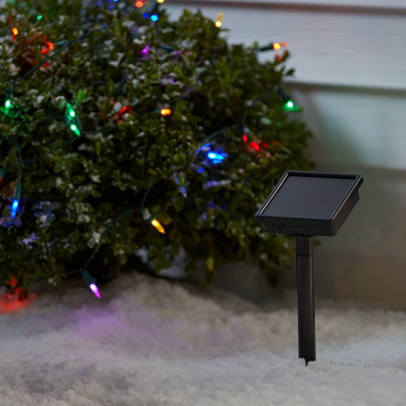 slide 2 of 5, 50ct Solar LED Christmas Indoor Outdoor Mini String Lights Multicolor with Green Wire - Wondershop™, 50 ct