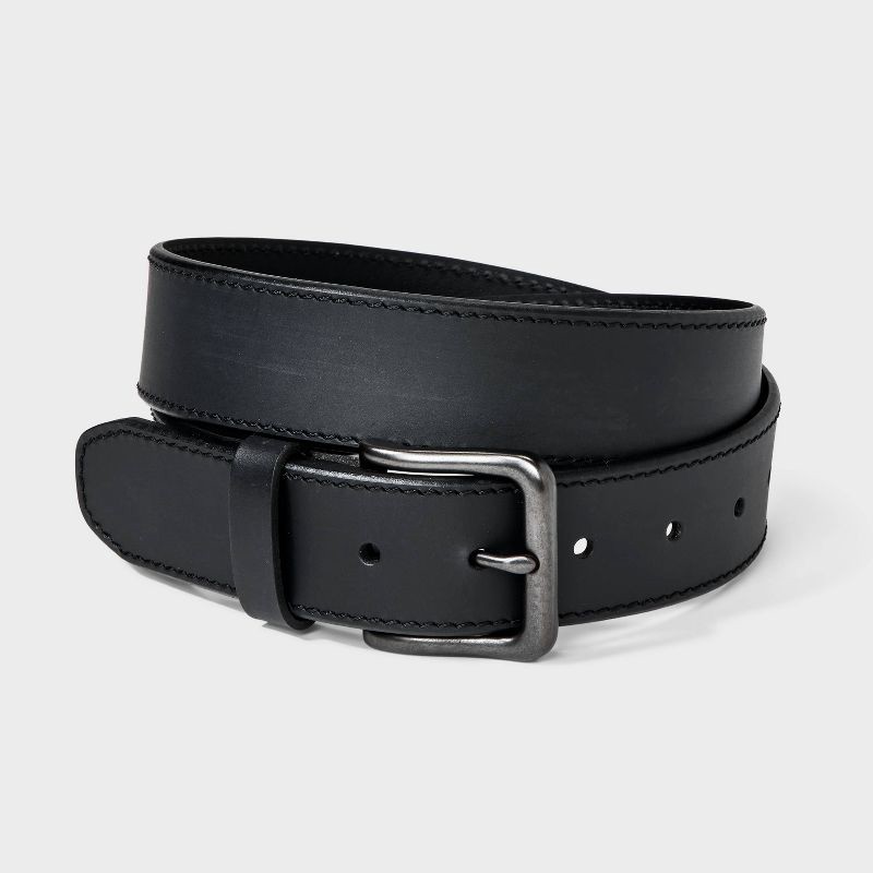 slide 1 of 3, Men's Casual Everyday Classic Harness Buckle Belt - Goodfellow & Co™ Black M, 1 ct
