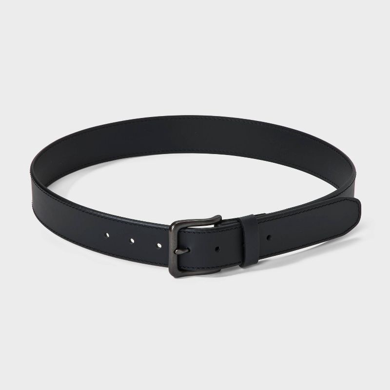 slide 2 of 3, Men's Casual Everyday Classic Harness Buckle Belt - Goodfellow & Co™ Black L, 1 ct