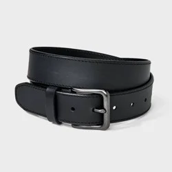 Men's Casual Everyday Classic Harness Buckle Belt - Goodfellow & Co™ Black XL: Adjustable Strap, Solid Pattern