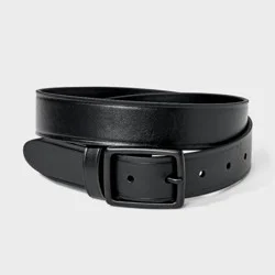 Men's Sleek Square Center Bar Buckle Belt - Goodfellow & Co™ Black M