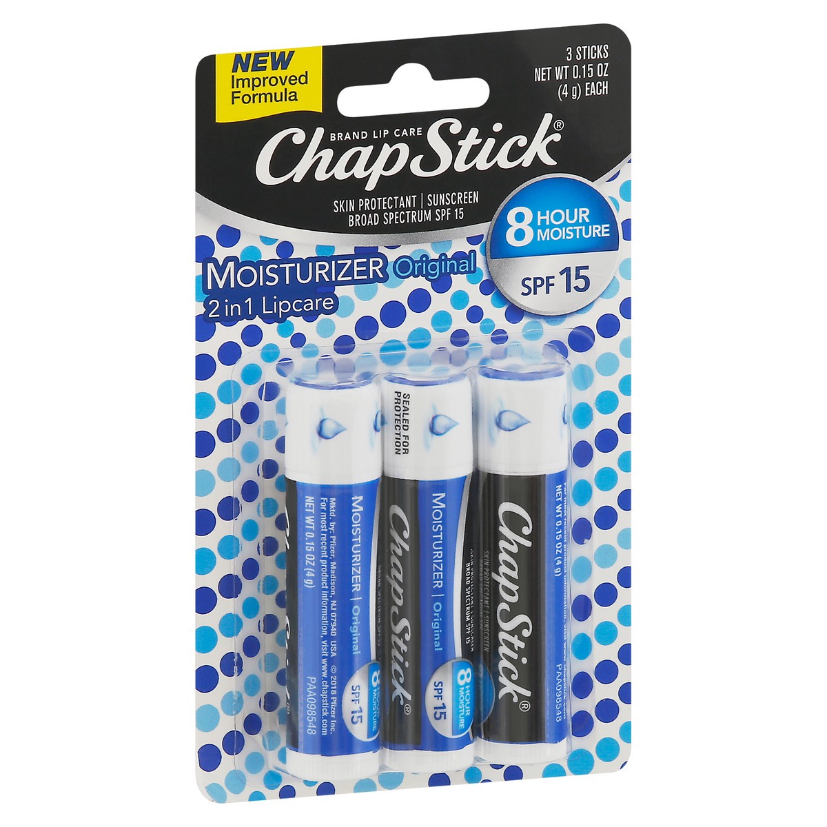 slide 2 of 11, ChapStick Moisturizer Original Lip Balm Tubes - 0.15 Oz (Pack of 3), 0.45 oz