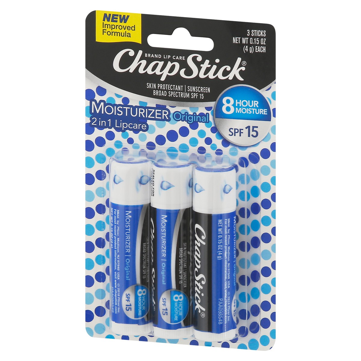 slide 3 of 11, ChapStick Moisturizer Original Lip Balm Tubes - 0.15 Oz (Pack of 3), 0.45 oz