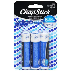 ChapStick Broad Spectrum SPF 15 Moisturizer 2 in 1 Original Lip Care 3 - 0.15 oz Sticks