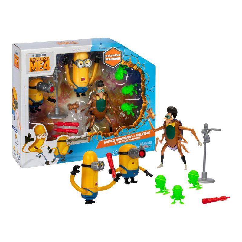 slide 7 of 9, Moose Toys Despicable Me 4 Mega Minions vs Maxime Action Figure Set, 1 ct