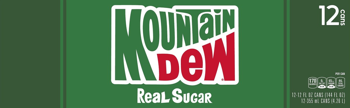 slide 2 of 4, Mountain Dew Throwback Soda, 12 ct; 12 fl oz