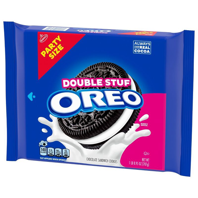 slide 8 of 14, Oreo Double Stuf Chocolate Sandwich Cookies Party Size - 24.95oz, 24.95 oz