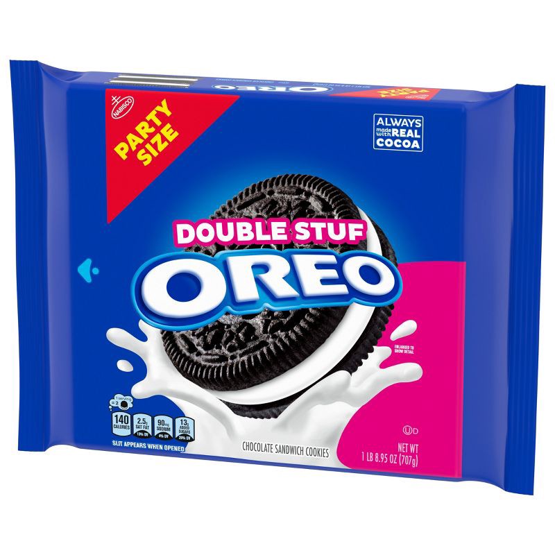 slide 9 of 14, Oreo Double Stuf Cookies Party Size - 24.95oz, 24.95 oz