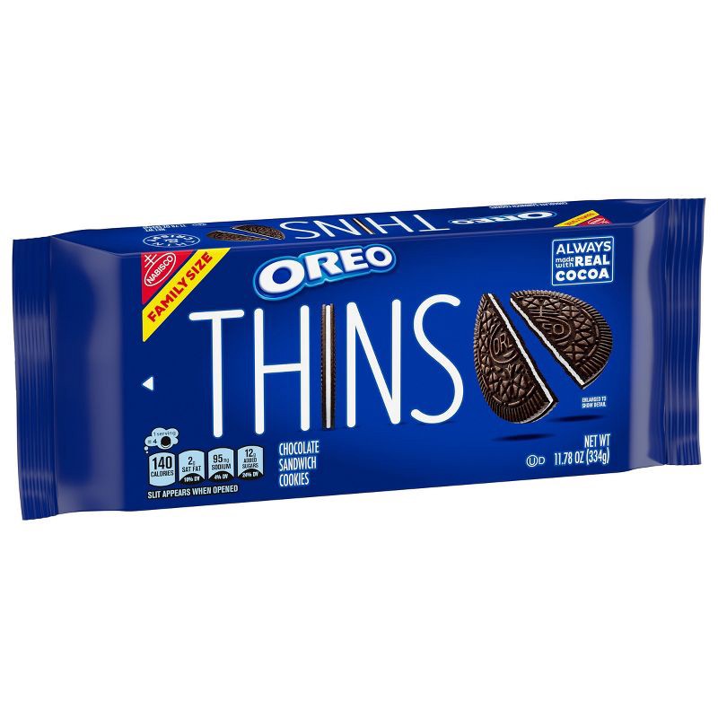 slide 8 of 14, Oreo Thins Chocolate Sandwich Cookies Family Size - 11.78oz, 11.78 oz