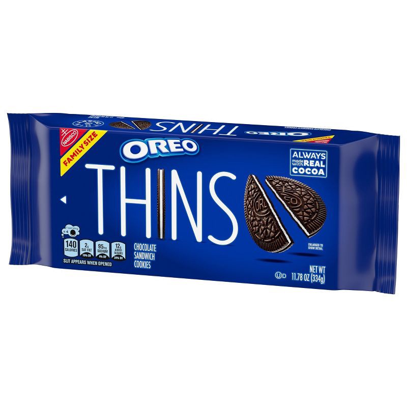 slide 9 of 14, Oreo Thins Chocolate Sandwich Cookies Family Size - 11.78oz, 11.78 oz