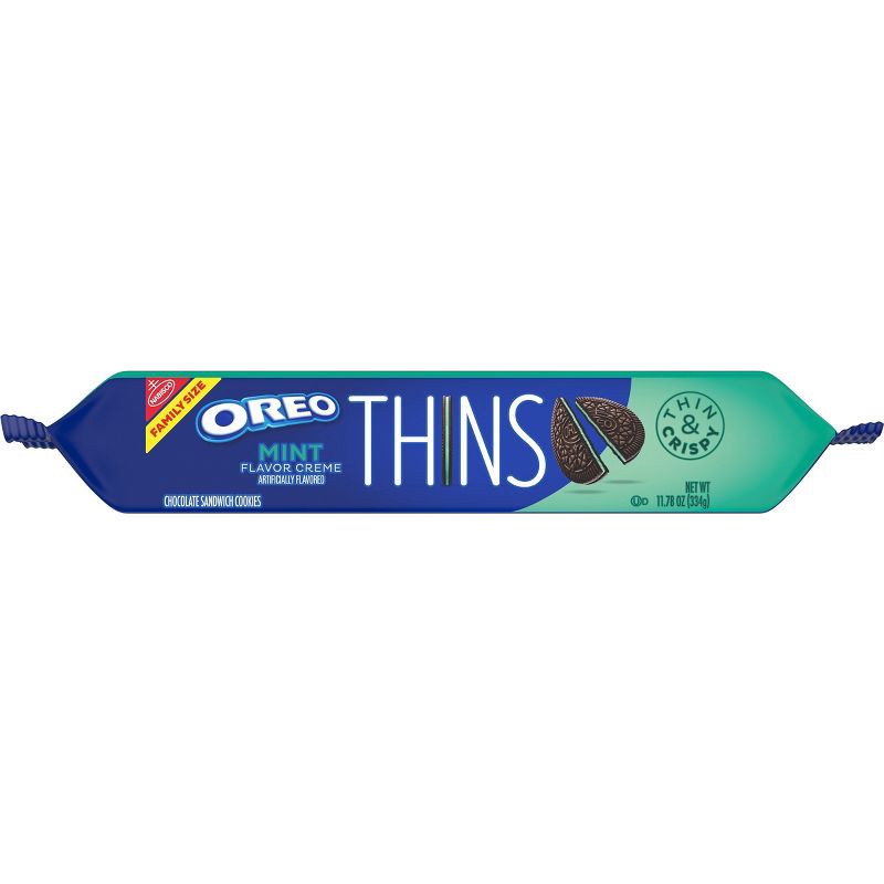 slide 14 of 15, Oreo Thins Mint Creme Chocolate Sandwich Cookies Family Size - 11.78oz, 11.78 oz