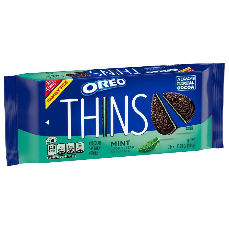 slide 8 of 14, Oreo Thins Mint Cookies Family Size - 11.78oz, 11.78 oz