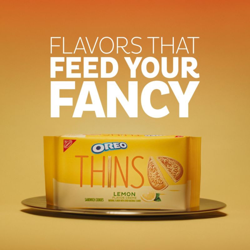 slide 2 of 14, Oreo Thins Lemon Creme Sandwich Cookies Family Size - 11.78oz, 11.78 oz