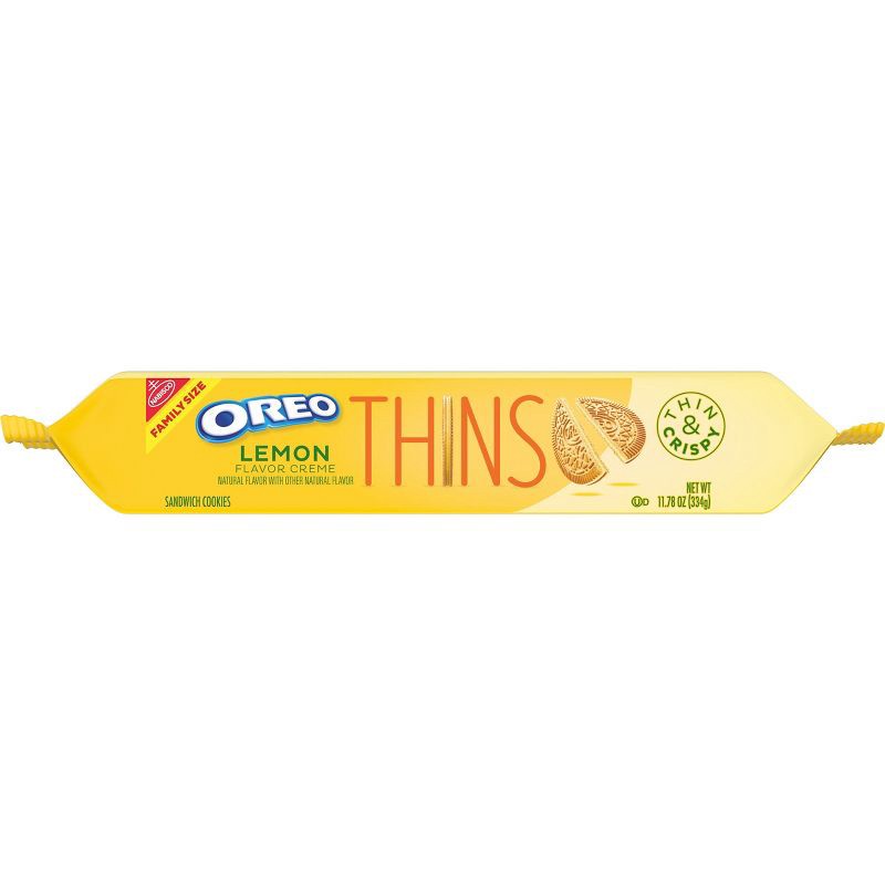 slide 14 of 14, Oreo Thins Lemon Creme Sandwich Cookies Family Size - 11.78oz, 11.78 oz