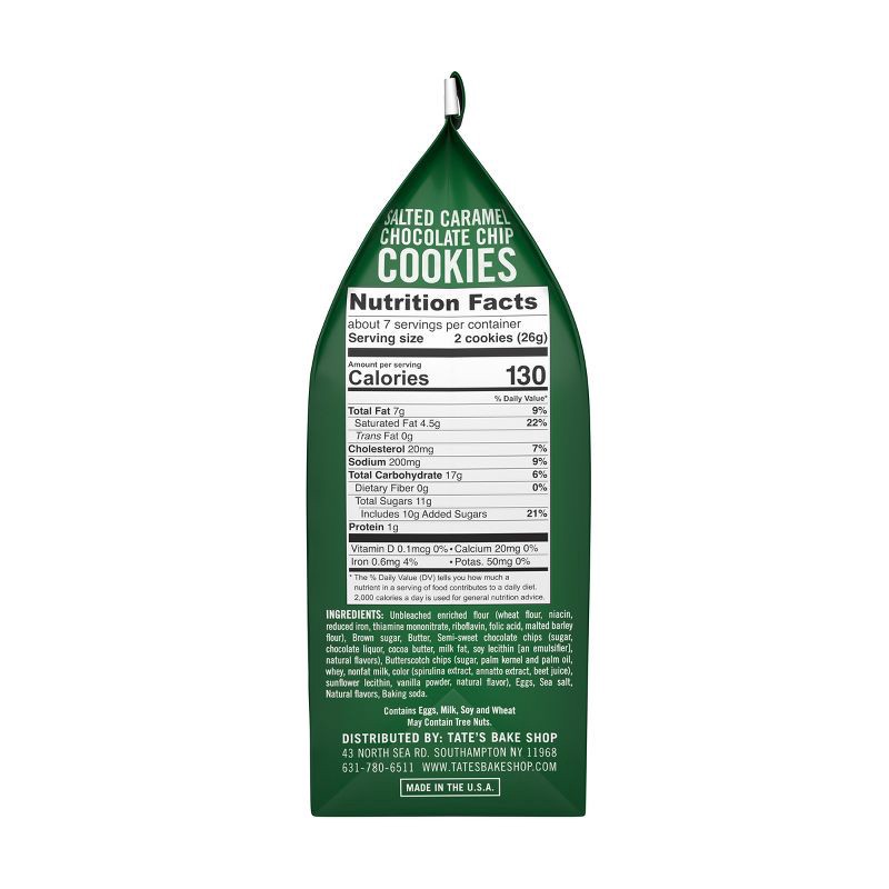 slide 11 of 13, Tate's Bake Shop Salted Caramel Chocolate Chip Cookies - 6.5oz, 6.5 oz