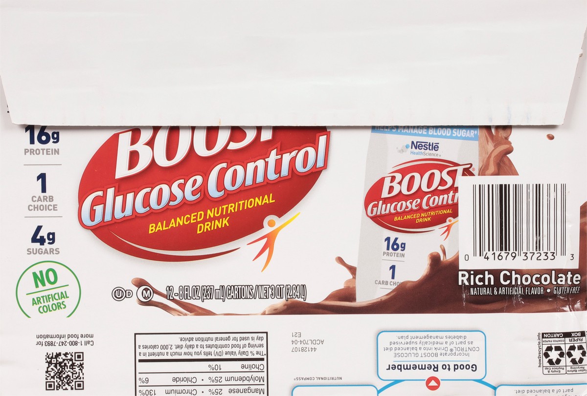 slide 13 of 13, Boost Glucose Control Rich Chocolate Nutritional Drink 12 Pack, 12 ct; 8 fl oz