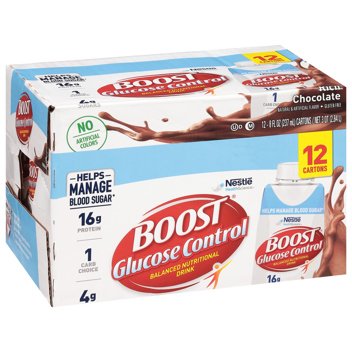 slide 4 of 13, Boost Glucose Control Rich Chocolate Nutritional Drink 12 Pack, 12 ct; 8 fl oz