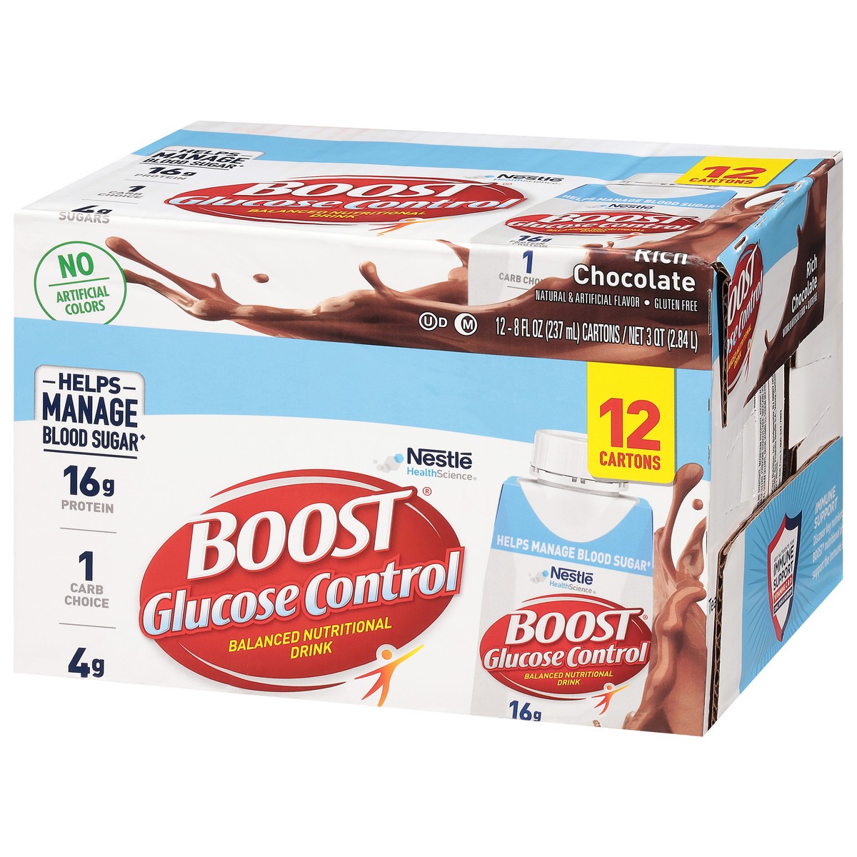 slide 3 of 13, Boost Glucose Control Rich Chocolate Nutritional Drink 12 Pack, 12 ct; 8 fl oz