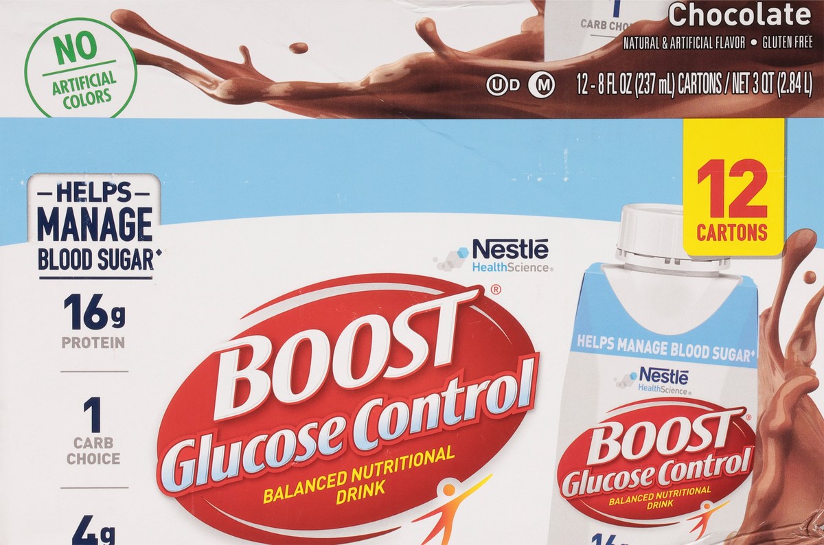 slide 8 of 13, Boost Glucose Control Rich Chocolate Nutritional Drink 12 Pack, 12 ct; 8 fl oz