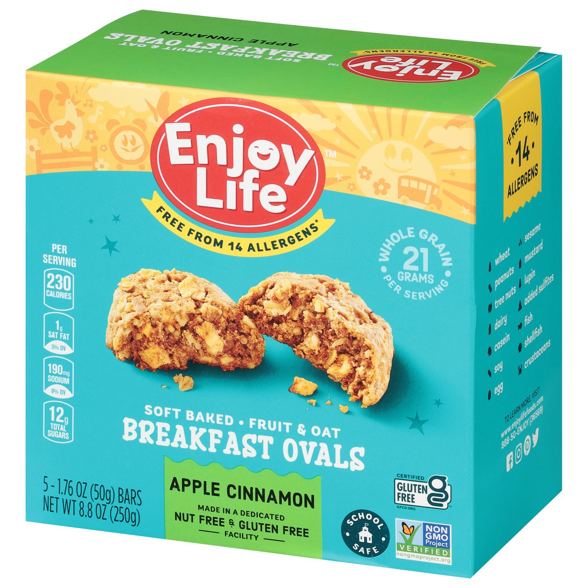 slide 12 of 12, Enjoy Life Soft Baked Apple Cinnamon Ovals Breakfast Bars, 5 Bars, 8.8 oz