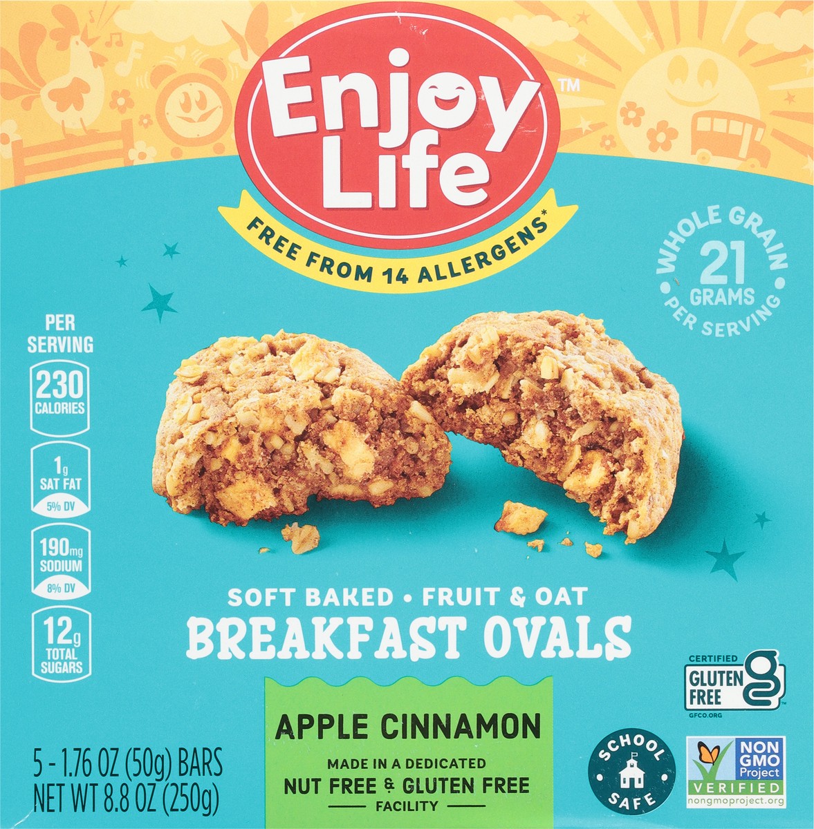 slide 6 of 12, Enjoy Life Soft Baked Apple Cinnamon Ovals Breakfast Bars, 5 Bars, 8.8 oz