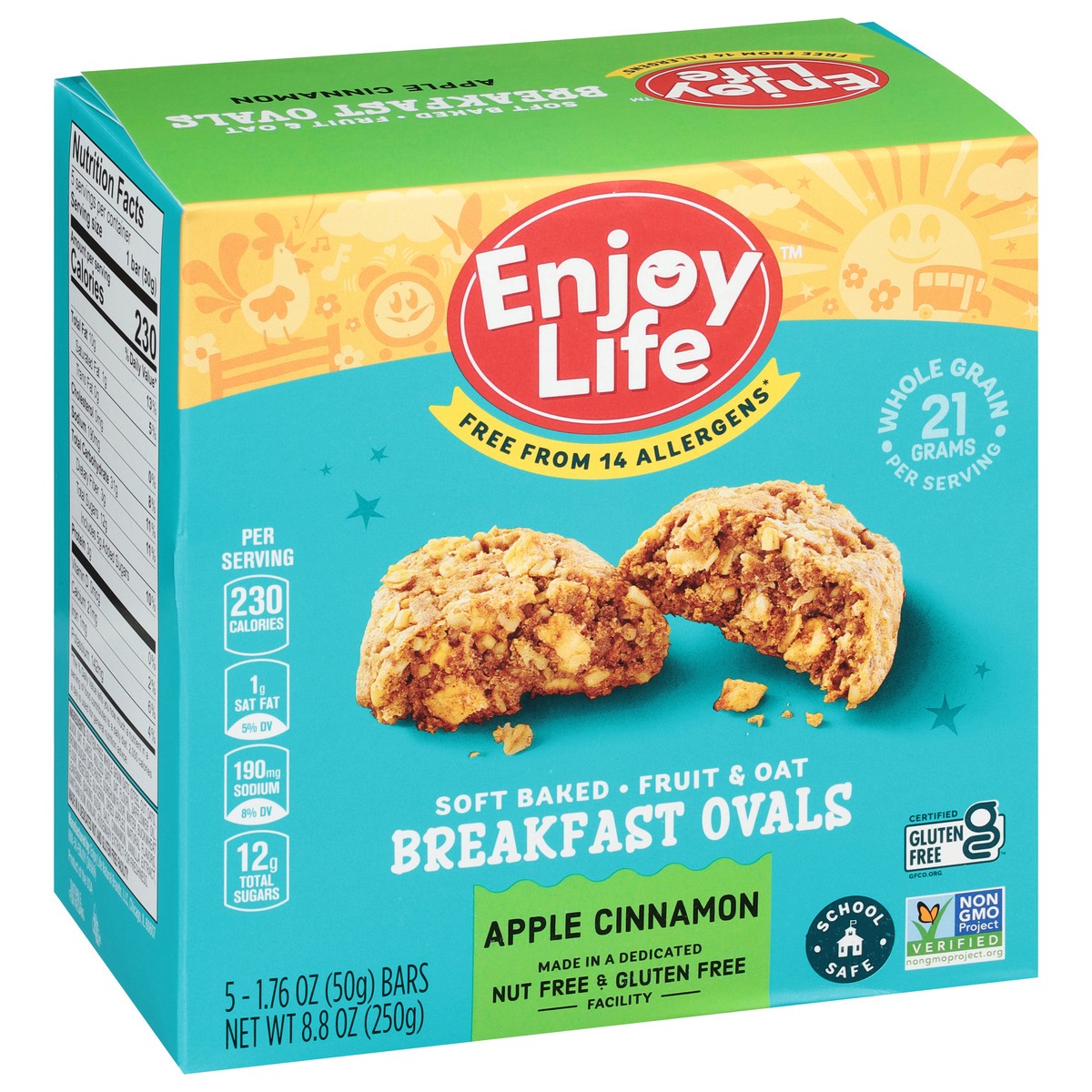 slide 11 of 12, Enjoy Life Soft Baked Apple Cinnamon Ovals Breakfast Bars, 5 Bars, 8.8 oz