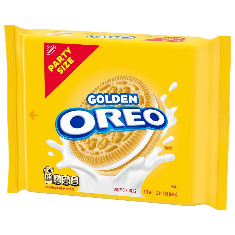 slide 9 of 14, Oreo Golden Sandwich Cookies Party Size - 24.16oz, 24.16 oz