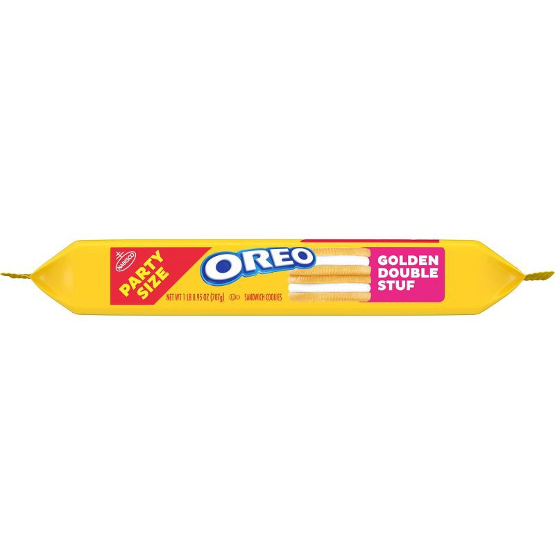 slide 12 of 13, Oreo Double Stuf Golden Sandwich Cookies Party Size - 24.95oz, 24.95 oz