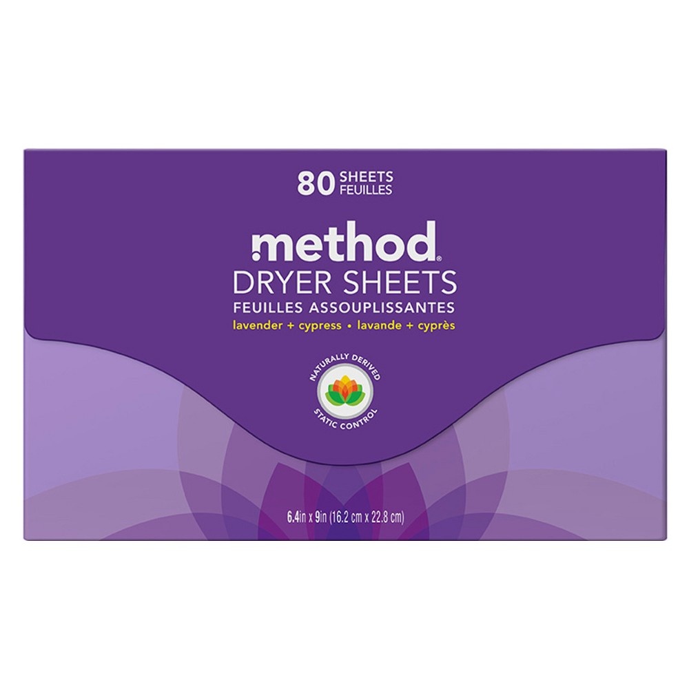 slide 2 of 2, method Lavender Dryer Sheets, 80 ct