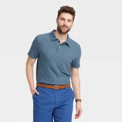 Men's Standard Fit Short Sleeve Polo Shirt - Goodfellow & Co™ Dark Blue S