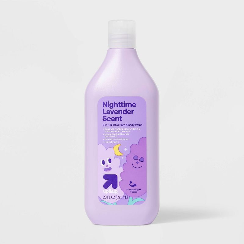 slide 1 of 3, Kids' Bubble Bath + Body Wash - Night Time Lavender - 20oz - up&up™, 20 oz