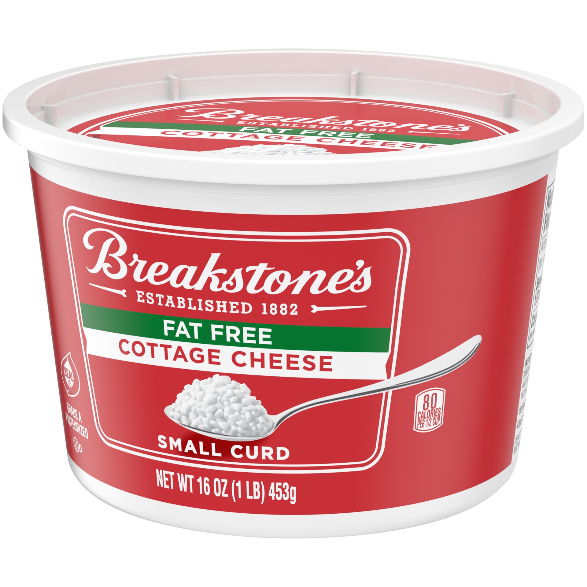 slide 3 of 6, Breakstone's Fat Free Small Curd Cottage Cheese, 16 oz Tub, 453 g