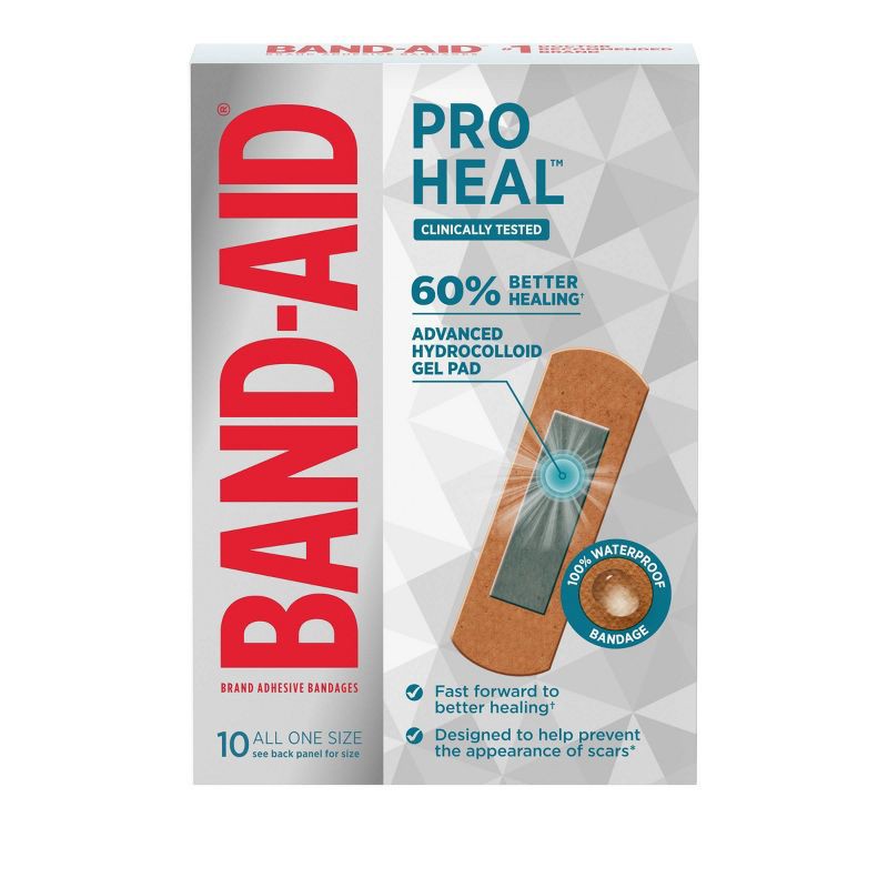 slide 8 of 8, Band-Aid Brand Pro Heal Adhesive Bandages with Hydrocolloid Gel Pads - 10 ct, 10 ct