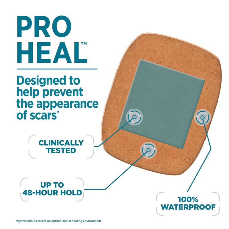 slide 5 of 8, Band-Aid Brand Pro Heal Bandages + Hydrocolloid Pads - Extra Large - 5 ct, 5 ct