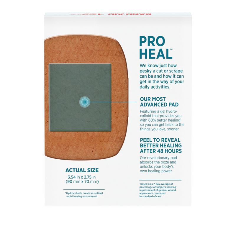 slide 8 of 8, Band-Aid Brand Pro Heal Bandages + Hydrocolloid Pads - Extra Large - 5 ct, 5 ct