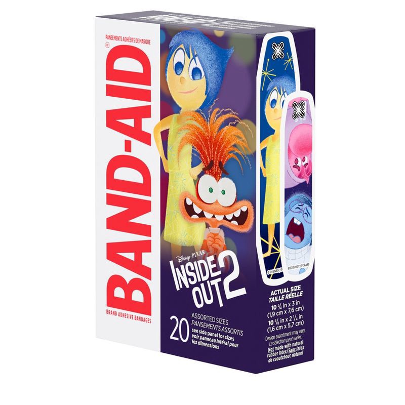 slide 8 of 9, Band-Aid Brand Adhesive Bandages for Kids' - Pixar's Inside Out - Assorted Sizes - 20ct, 20 ct