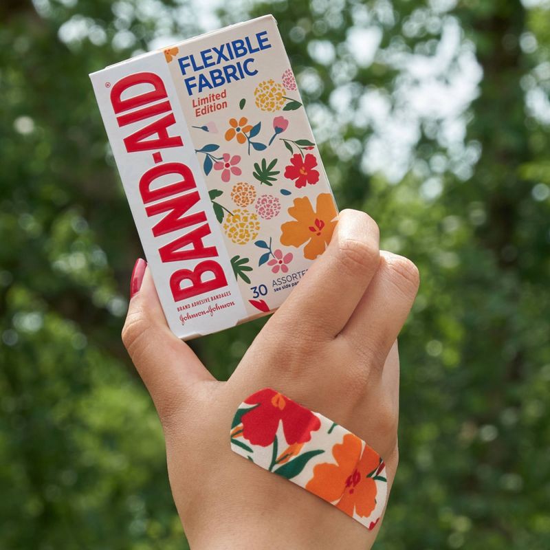 slide 9 of 9, Band-Aid Brand Flexible Fabric Bandages - Wildflower - Assorted Sizes - 30 ct, 30 ct