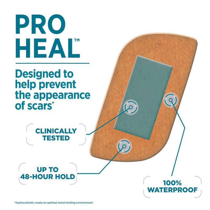 slide 4 of 8, Band-Aid Brand Pro Heal Adhesive Bandages with Hydrocolloid Gel Pads - Large - 5 ct, 5 ct