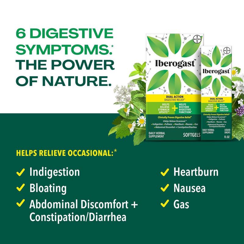 slide 7 of 7, Iberogast Softgels Dual Action Digestive Relief Daily Herbal Supplements - 30ct, 30 ct