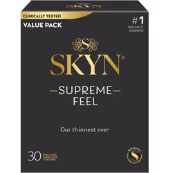 SKYN Supreme Non-Latex Lubricated Condoms - 30ct