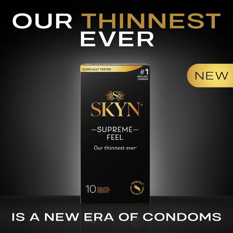 slide 2 of 14, SKYN Supreme Non-Latex Lubricated Condoms - 10ct, 10 ct