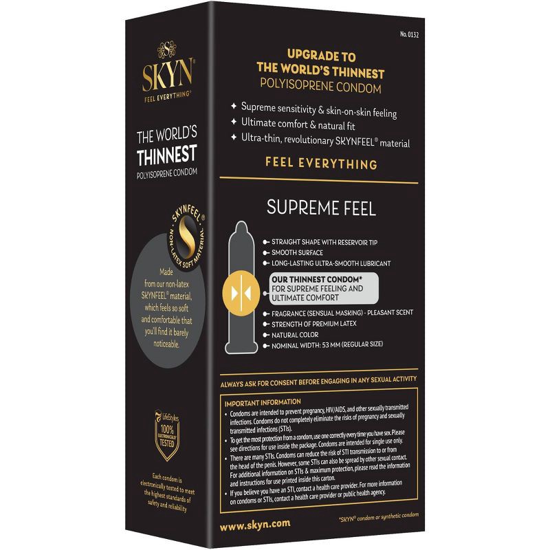 slide 12 of 14, SKYN Supreme Non-Latex Lubricated Condoms - 10ct, 10 ct
