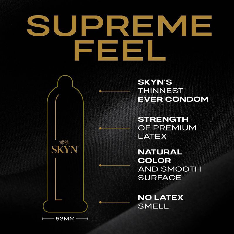 slide 14 of 14, SKYN Supreme Non-Latex Lubricated Condoms - 10ct, 10 ct