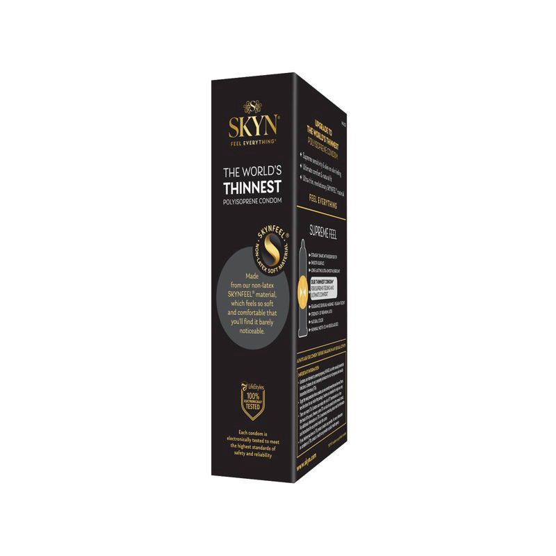 slide 4 of 14, SKYN Supreme Non-Latex Lubricated Condoms - 10ct, 10 ct