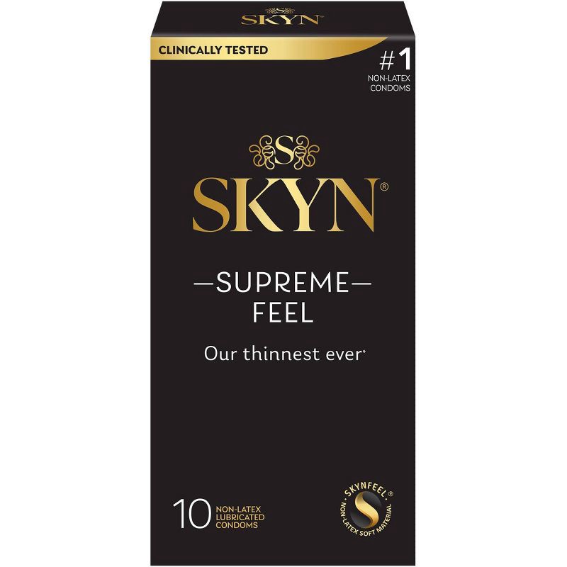 slide 1 of 14, SKYN Supreme Non-Latex Lubricated Condoms - 10ct, 10 ct