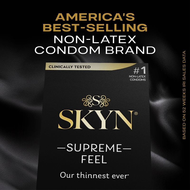 slide 7 of 14, SKYN Supreme Non-Latex Lubricated Condoms - 10ct, 10 ct