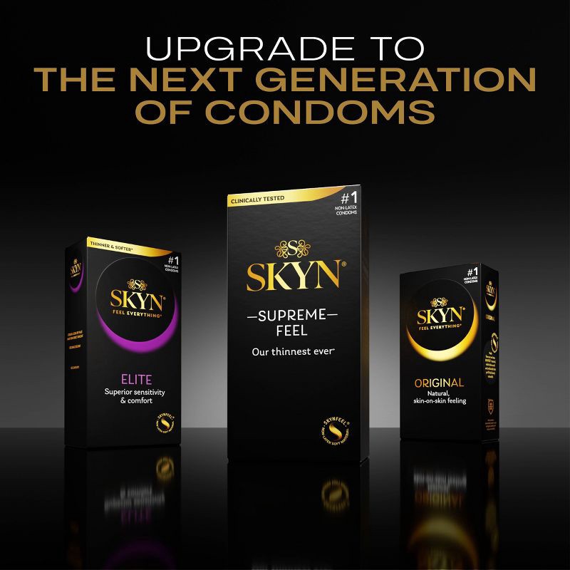 slide 8 of 14, SKYN Supreme Non-Latex Lubricated Condoms - 10ct, 10 ct