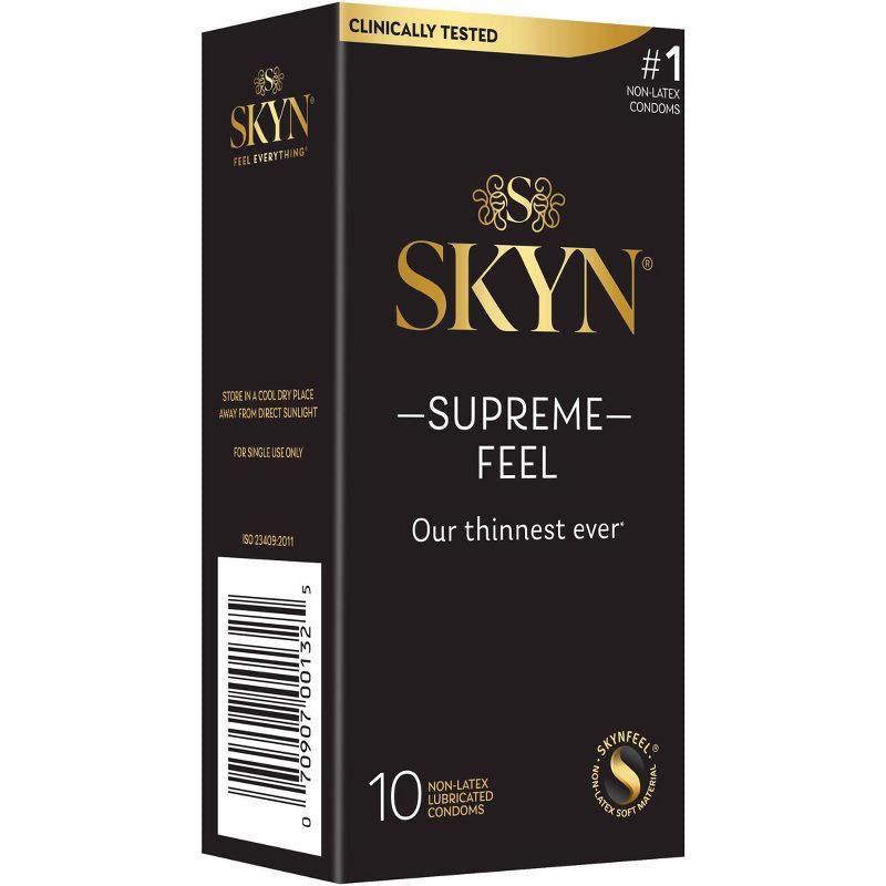 slide 9 of 14, SKYN Supreme Non-Latex Lubricated Condoms - 10ct, 10 ct